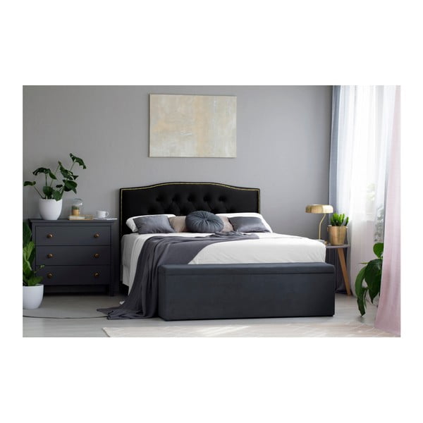 Melns gultas galvgalis Mazzini Sofas Daisy, 180 x 120 cm-image-2