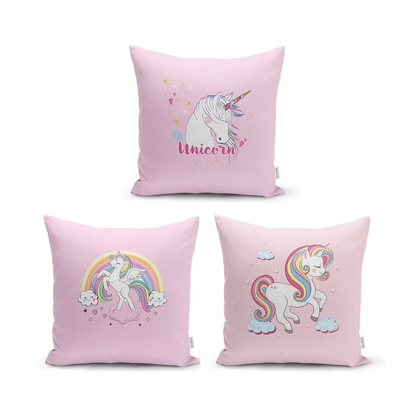 Bērnu spilvendrānas (3 gab.) Unicorn Pony - Minimalist Cushion Covers