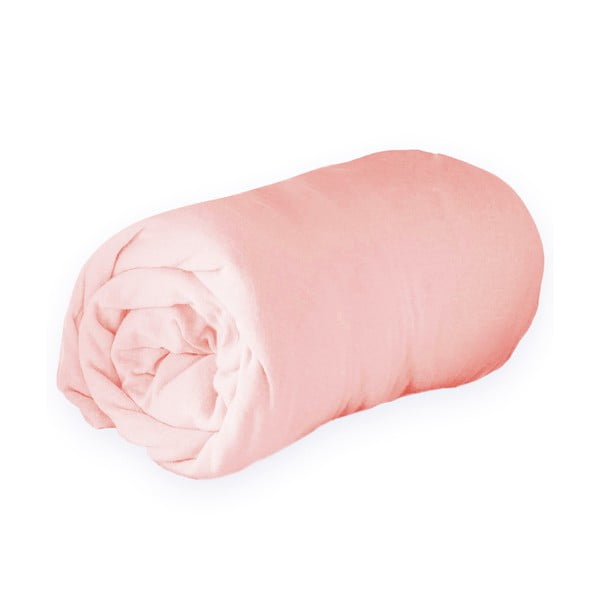 Rozā trikotāžas palags ar gumiju 160x200 cm Jersy – douceur d'intérieur-image-2