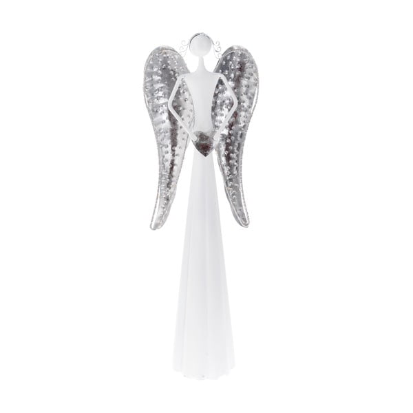 Metāla eņģeļa statuja ar LED gaismu Dakls, augstums 49 cm