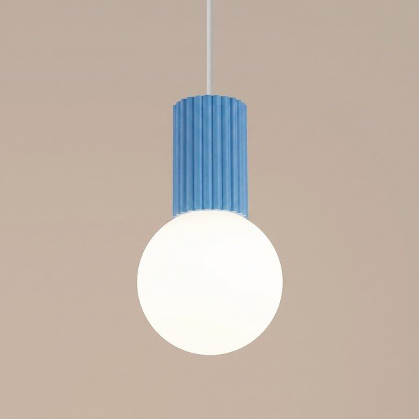 Gaiši zila piekaramā lampa no opāla stikla ø 12 cm Orbital – Sollux-image-2
