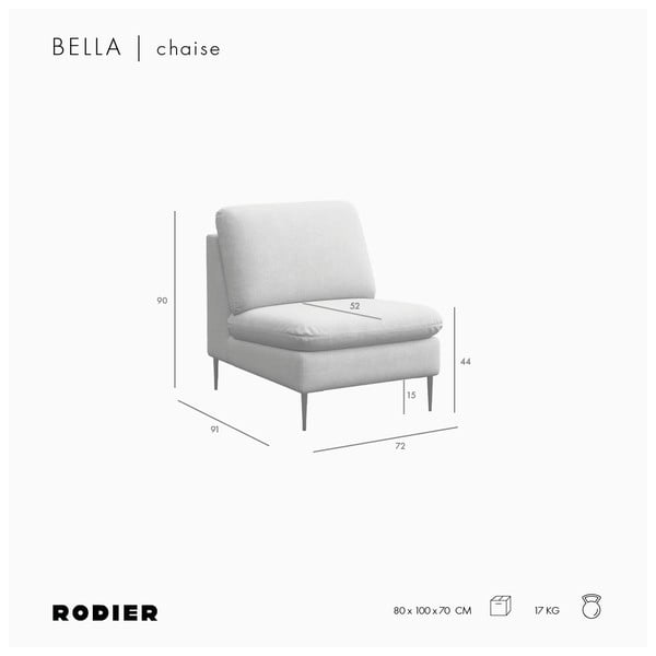 Bēšs atpūtas krēsls no šenila auduma Belle – Rodier-image-4