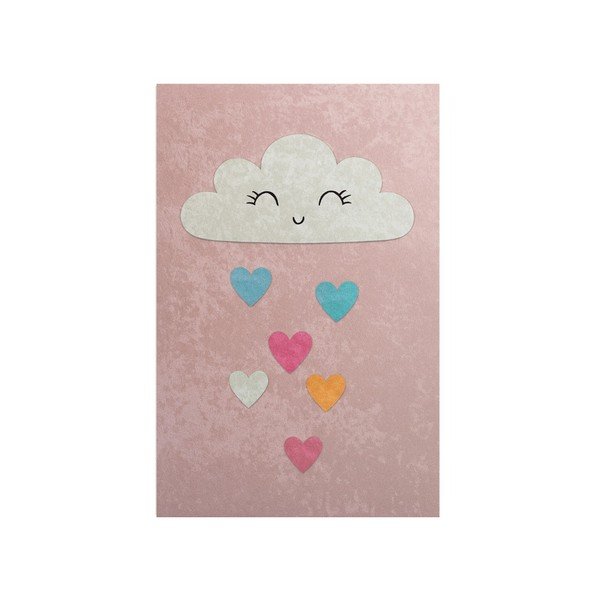Rozā mazgājams bērnu paklājs 140x190 cm Clouds – Mila Home