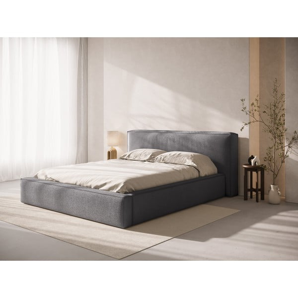 Tumši pelēks polsterēts gultas galvgalis 189x100 cm Olivia – Micadoni -image-1