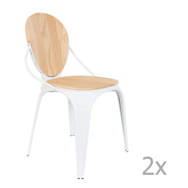 2 baltu Zuiver Louix krēslu komplekts
