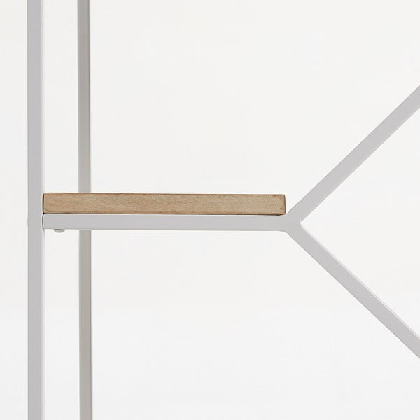 Mazs balts grāmatu plaukts ar mango koka plauktiem Kave Home Pyke-image-3