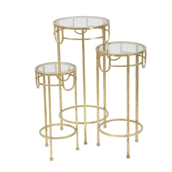 3 galdu komplekts zelta krāsā Mauro Ferretti Lorenzo-image-2