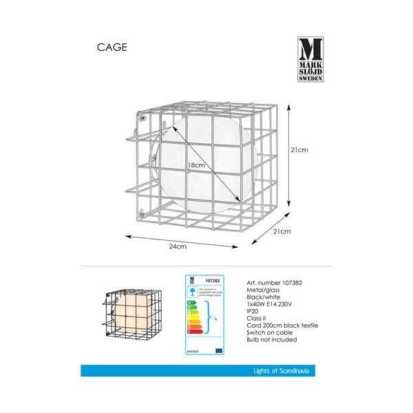 Melna sienas lampa Markslöjd Cage-image-2