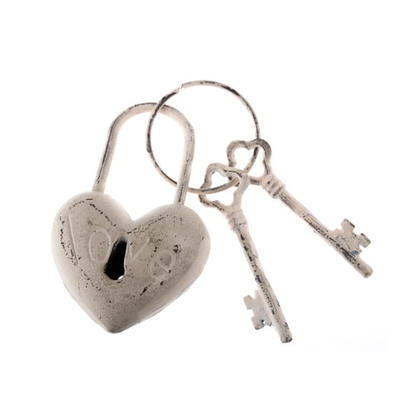 Baltas dekoratīvās čuguna atslēgas Dakls Heart Rustico