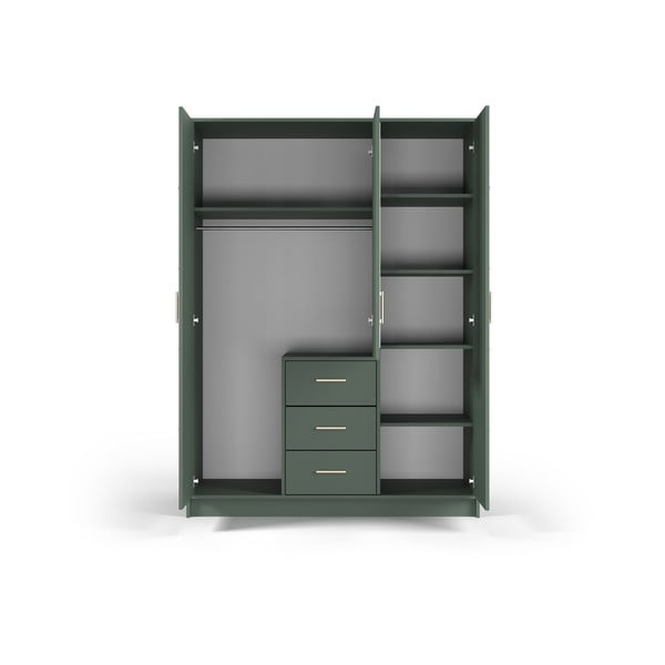 Zaļš skapis ar spoguli 147x200 cm Burren – Cosmopolitan Design-image-4