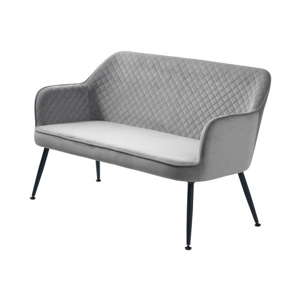 Gaiši pelēks samta dīvāns 129 cm Berrie – Unique Furniture-image-2