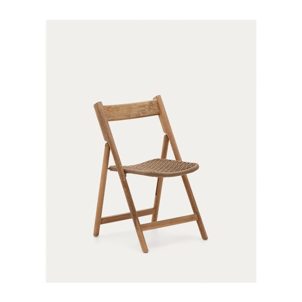 Brūns/dabīga toņa masīvkoka dārza krēsls Dandara – Kave Home