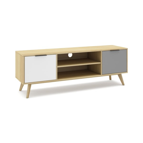 Dabīga toņa TV galdiņš no priedes 140x53 cm Elfa – Marckeric-image-2