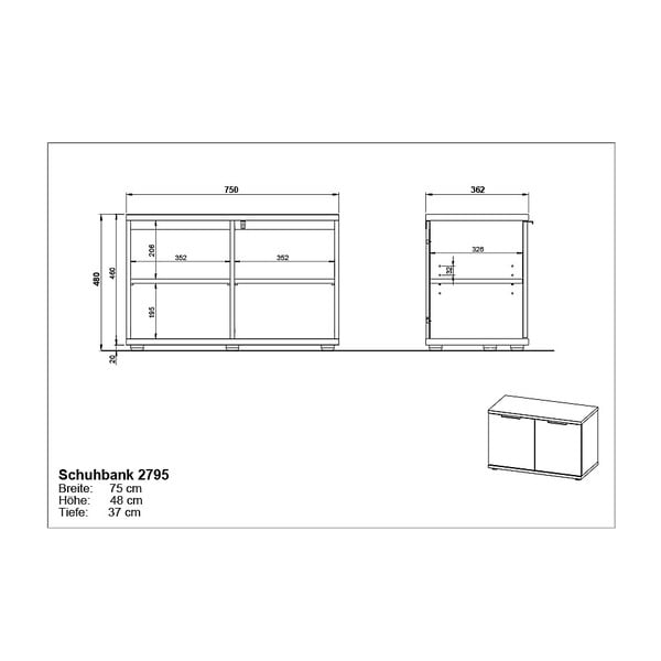 Apavu skapis ar soliņu un ozolkoka imitāciju Fremont – Germania-image-4