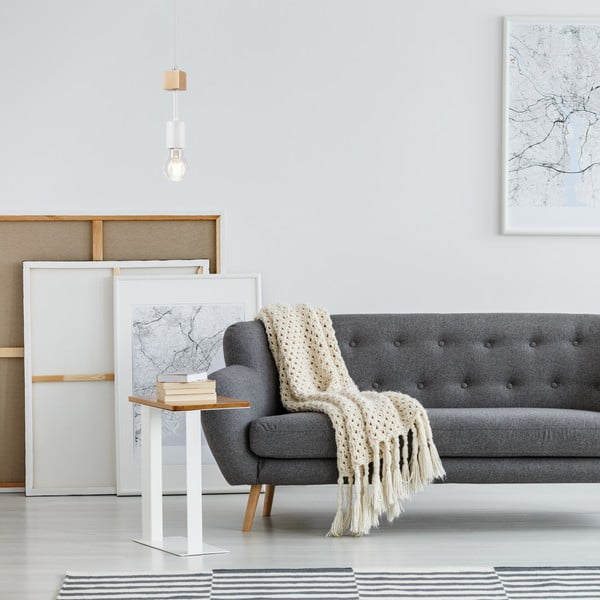 Balta/dabīga toņa piekaramā lampa ø 5 cm Orazio – LAMKUR-image-2