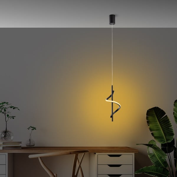 Melna LED piekaramā lampa ø 16 cm Likma – Opviq lights-image-4