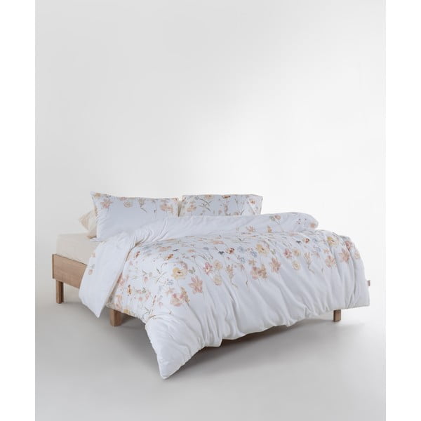 Balta divguļamā gultas veļa no kokvilnas satīna 240x220 cm Ivory Garden Floral – Mila Home Luxury-image-2