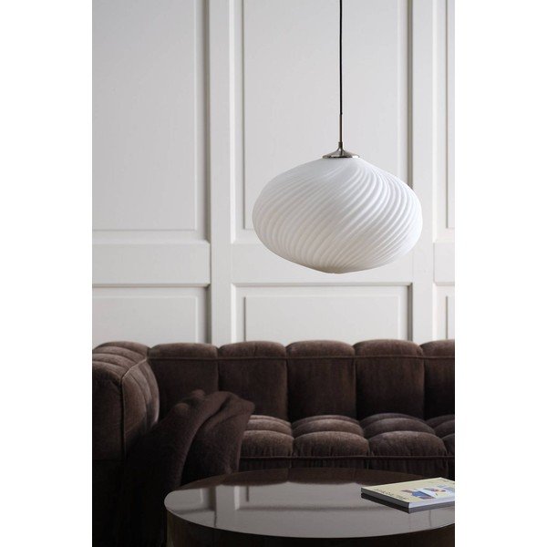 Balta/sudraba krāsas piekaramā lampa no opāla stikla ar regulējamu spilgtumu ø 50 cm Meringue – Jotex-image-2