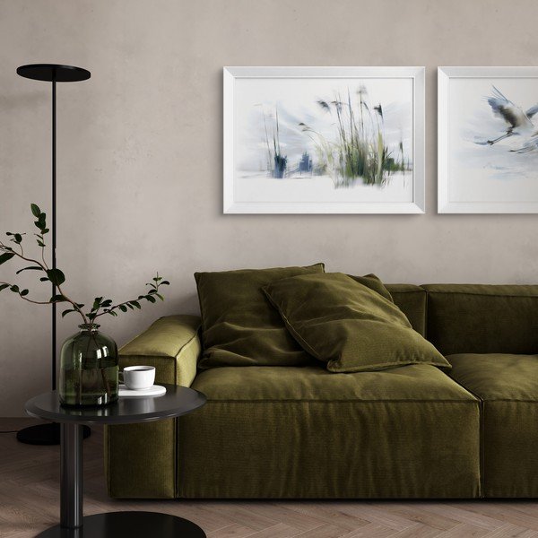 Drukāta glezna ar rāmi 56x75 cm Blue Grasses – Styler-image-1