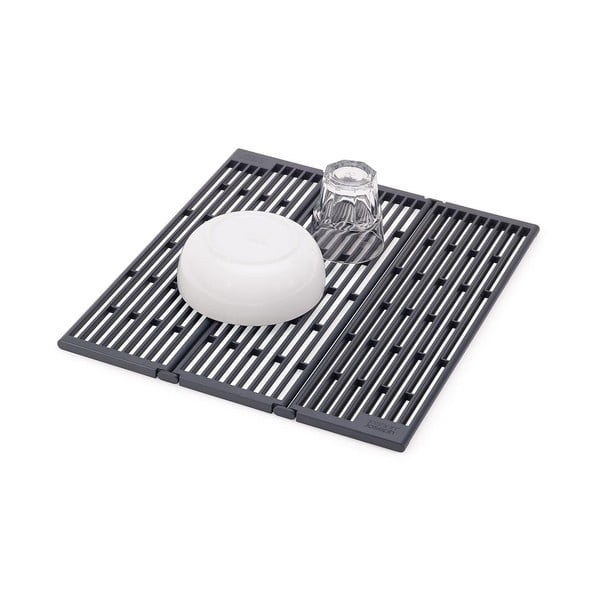 Pelēks plastmasas pielāgojams trauku žāvētājs izlietnei 43x13 cm Platform – Joseph Joseph