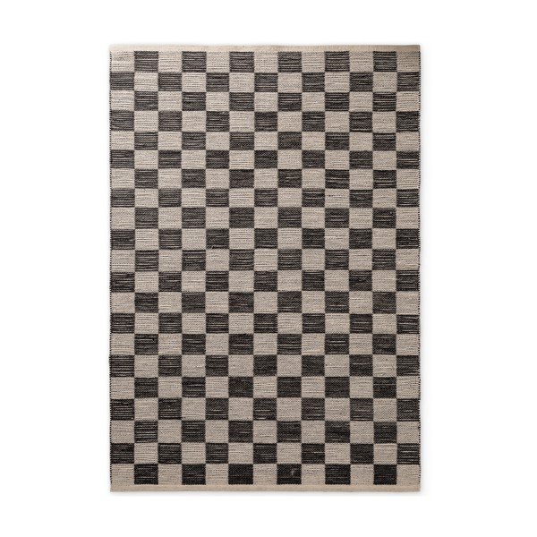 Melns/krēmkrāsas divpusējs/ar rokām darināts paklājs no džutas maisījuma 120x170 cm Rex – Hanse Home