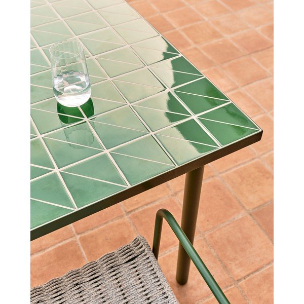 Tērauda dārza ēdamgalds 91x182 cm Maurina – Kave Home-image-4