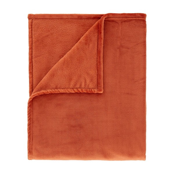 Oranžs mikroplīša gultas pārklājs divguļamai gultai 200x240 cm Raschel – Catherine Lansfield-image-4