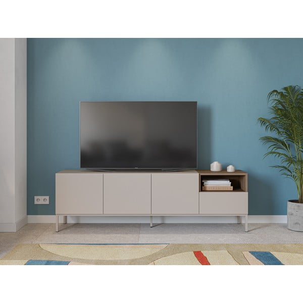 Krēmkrāsas TV galdiņš 180x55 cm Cailin – Marckeric-image-1