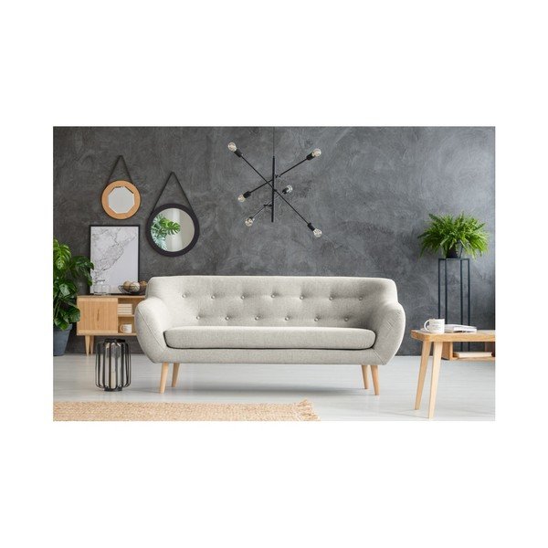 Krēmkrāsas trīsvietīgs dīvāns ar gaišām kājām Mazzini Sofas Sicile-image-1