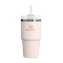 Gaiši rozā nerūsējošā tērauda termoss ar salmiņu 600 ml Quencher H2.0 FlowState Tumbler Rose Quartz – Stanley