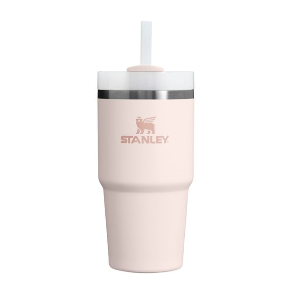 Gaiši rozā nerūsējošā tērauda termoss ar salmiņu 600 ml Quencher H2.0 FlowState Tumbler Rose Quartz – Stanley