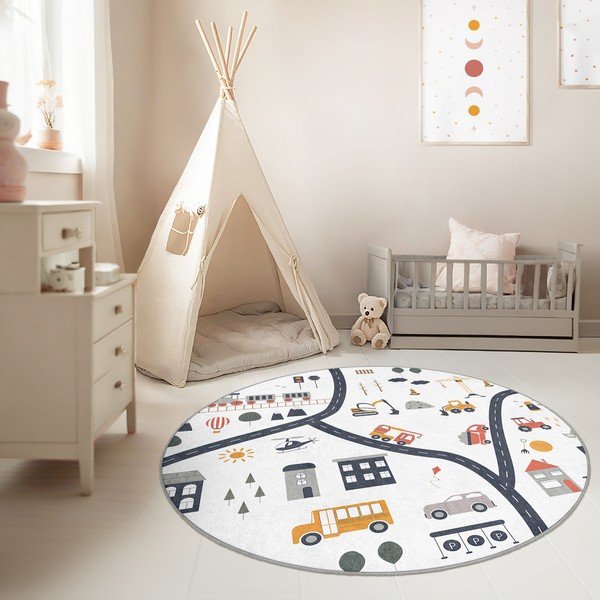 Mazgājams bērnu rotaļu paklājs ø100 cm World Around Me – Mila Home-image-1