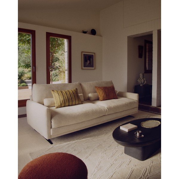 Bēšs dīvāns no šenila auduma 240 cm Veliro – Kave Home-image-1