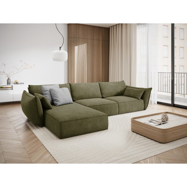 Zaļš stūra dīvāns (kreisais stūris) Vanda – Mazzini Sofas-image-1