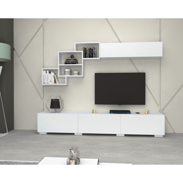 Balts TV galds 210x40 cm Fly – Gauge Concept-image-2