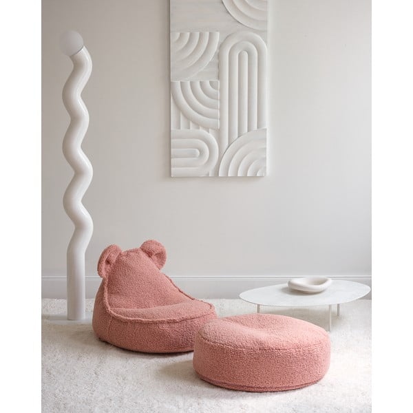 Rozā bērnu sēžammaiss no buklē auduma Round – Wigiwama-image-4