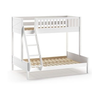 Balta divstāvu gulta bērniem 140x200/90x200 cm Scott – Vipack