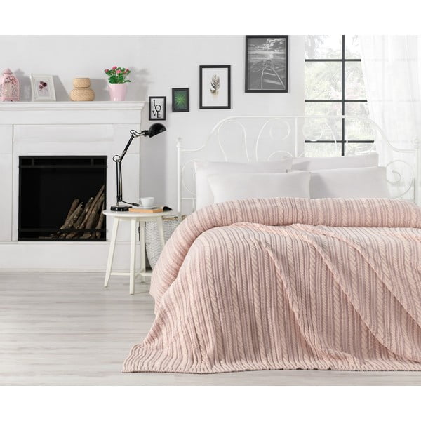 Gaiši rozā gultas pārklājs Homemania Decor Camila, 220 x 240 cm