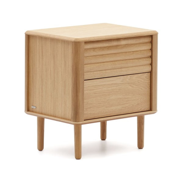 Dabīga toņa naktsskapītis ar ozolkoka imitāciju Lenon – Kave Home-image-2