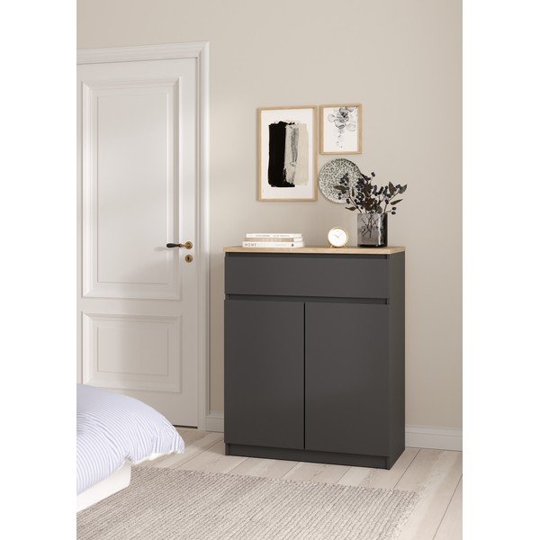 Tumši pelēka kumode 80x100x40 cm Naia – Tvilum-image-1