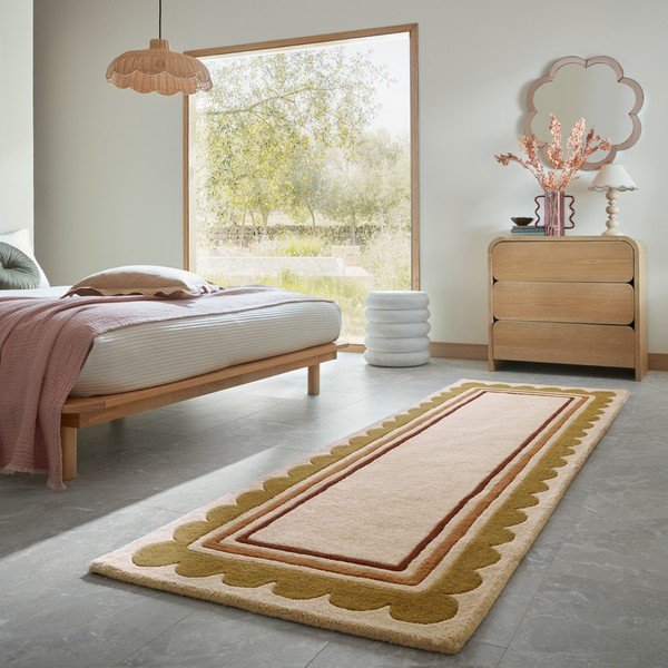 Dabīga toņa ar rokām darināts vilnas celiņa paklājs 80x230 cm Lois – Flair Rugs-image-1