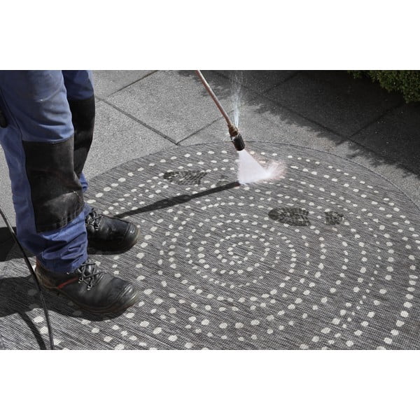 Pelēks āra paklājs NORTHRUGS Bali, ⌀ 200 cm-image-1