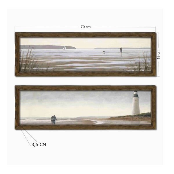 Gleznas (2 gab.) 70x19 cm Shore – Wallity-image-2