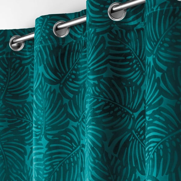 Zils samta aizkars 140x240 cm Analia – douceur d'intérieur-image-1