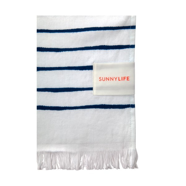 Zils un balts pludmales dvielis Sunnylife Nouveau Bleu-image-1