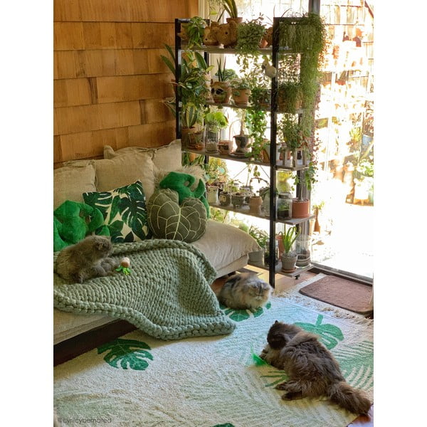 Zaļš/krēmkrāsas mazgājams/ar rokām darināts kokvilnas bērnu paklājs 140x200 cm Tropical Green – Lorena Canals-image-3