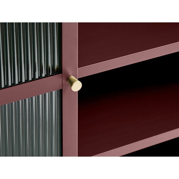 Sarkana metāla vitrīna 111x140 cm Bronco – Unique Furniture-image-1