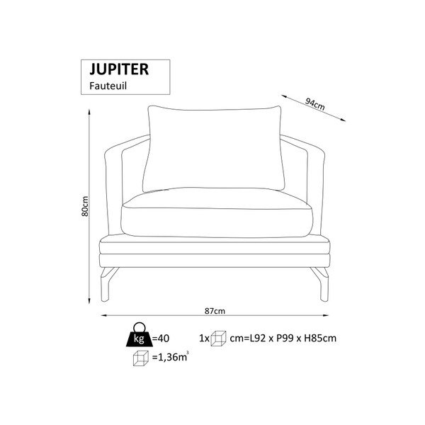 Bēšs krēsls Windsor & Co. Dīvāni Jupiter-image-1