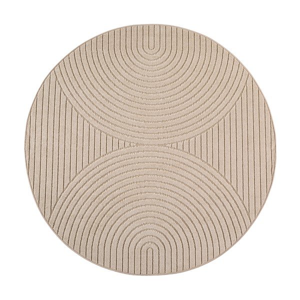 Bēšs apaļš iekštelpu un āra paklājs ø 120 cm Nova – Ayyildiz Carpets