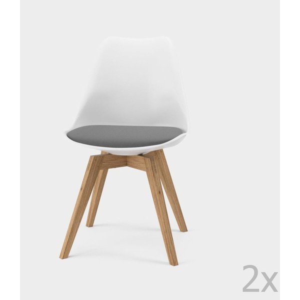 2 pelēku ēdamistabas krēslu komplekts Tenzo Bess-image-2